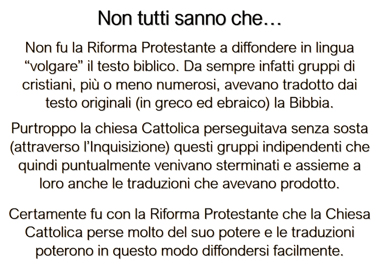 La Riforma Protestante e la traduzione della Bibbia
